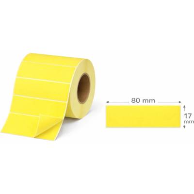 Termo Etiketa 80 mm x 17 mm, Thermo eco, Žltá, Dutinka 40 mm, 1000 ks/kotúč, Permanentné lepidlo