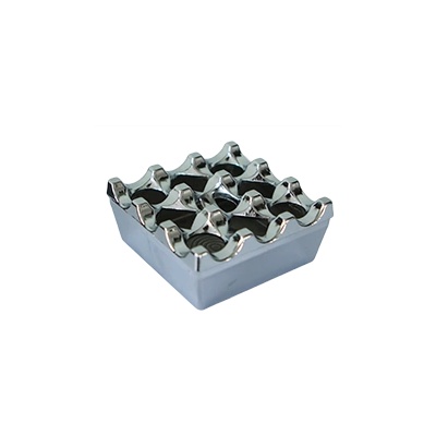 Horecano Ветроустойчив алуминиев пепелник квадрат 8x8xh4cm ХРОМ (0191543)