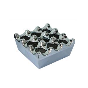 Horecano Ветроустойчив алуминиев пепелник квадрат 8x8xh4cm ХРОМ (0191543)