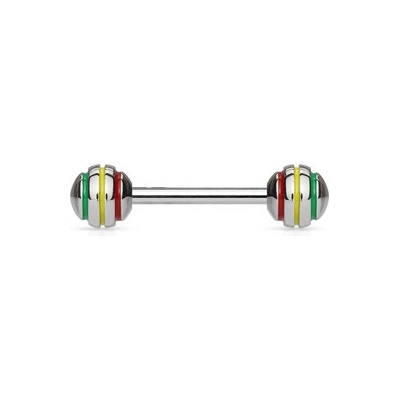 Šperky4U piercing do jazyka barevné pruhy PJ01143