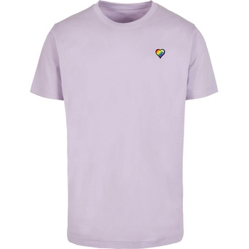 Mister Tee Тениска Glossy Heart Pride Tee lilac XXLUB-MT3363-00145 - Тъмносив, размер S
