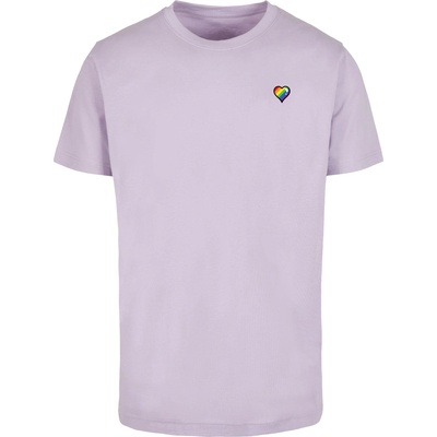 Mister Tee Тениска Glossy Heart Pride Tee lilac XXLUB-MT3363-00145 - Тъмносив, размер S