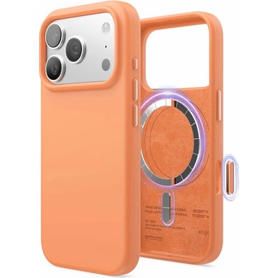 elago Силиконов (TPU) калъф с MagSafe за iPhone 17 Pro - Elago Magnetic Soft Silicone Case (оранжев) (ES17MSSC63PRO-OR)