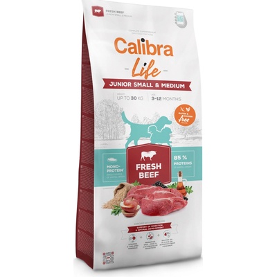 Calibra Dog Life Junior Small & Medium Fresh Beef 12 kg