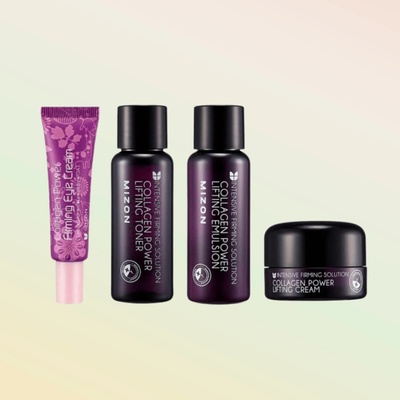 Mizon Intensive Firming Solution zpevňující emulze s kolagenem 40 ml + zpevňující tonikum s kolagenem 40 ml + zpevňující sérum s kolagenem 9,3 ml + zpevňující krém s kolagenem 15 ml dárková sada