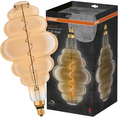 Osram 4058075761834 Vintage LED žárovka ve tvaru hnízda E27 4,8 W GOLD VINTAGE, teplá bílá
