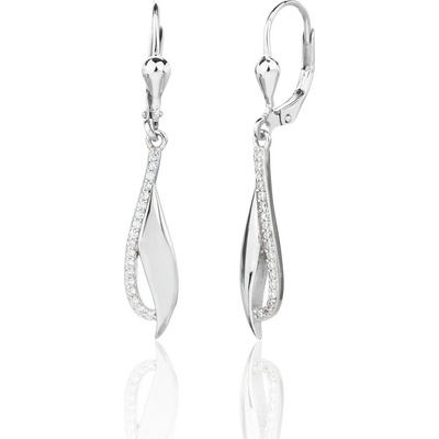 Jan Kos jewellery Stříbrné náušnice s bílým zirkonem MHT-738