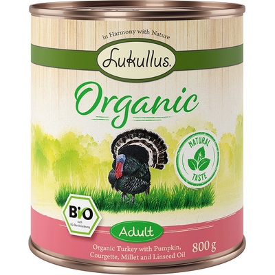 Lukullus Organic Adult krůtí s cuketou 6 x 800 g