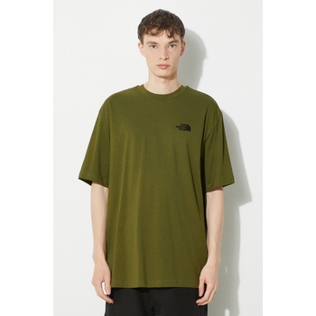 The North Face Памучна тениска The North Face M S/S Essential Oversize Tee в зелено с апликация NF0A87NRPIB1 (NF0A87NRPIB1)