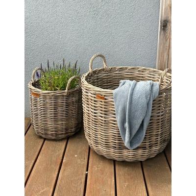Vingo ratanový kôš s uchami, okrúhly 55 cm v. 45 cm