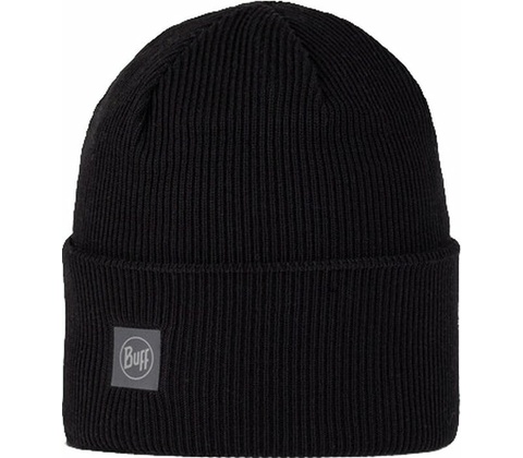 Buff Crossknit beanie Solid Black