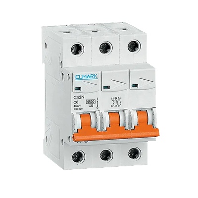 ELMARK АВТОМАТИЧЕН ПРЕКЪСВАЧ 4.5kA 10A 3P КРИВА C (41542C)