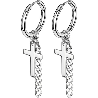 Steel Edge visiace náušnice z chirurgickej ocele s retiazkou 3552 steel