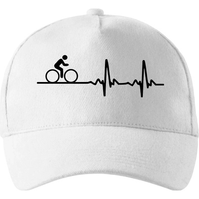 Cyklo ekg bicykel so zahnutým šiltom a látkovou sponou Biela