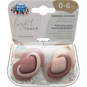 Canpol Силиконови залъгалки Canpol - Pure Color, 0-6 месеца, 2 броя, розови (22/655_pin) - baby