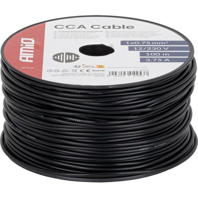 AMiO Vodič reproduktoru jednožilový 1x0,75 mm2 100 m 3,75 A 12/230 V AMiO-04453