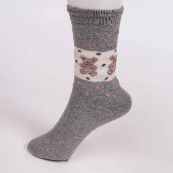 Image 1 of Дамски зимни чорапи в сив цвят с мечета