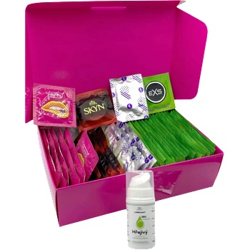 ostatní Набор презервативов с гребешком - Stimulation pack (72 ks) + теплый смазывающий гель SE 15 мл + силиконови белезници Handcuffs