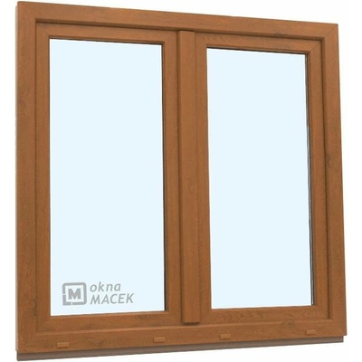 KNIPPING Plastové okno - 70 AD, 1200x1200 mm, O+OS klapačka, zlatý dub Barva, imitace: zlatý dub/bílá (jednostranně)