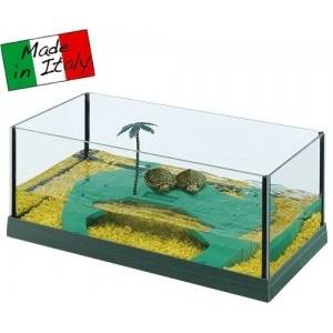 Ferplast - Haiti 40 - Стъклен терариум за костенурки, 41, 5 x 21, 5 x 16 см