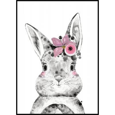Jen tak z lásky Plakát Zajíček Rozměr plakátu: 40 x 50 cm, Varianta zajíčka: Zajíček s kytičkou