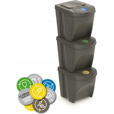 Prosperplast SORTIBOX 3 x 25 l šedý kámen
