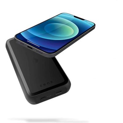 ZENS Powerbank Single with Kickstand ZEPP04M with MagSafe and Qi 10000 mAh - преносима външна батерия с безжично зареждане за iPhone с Magsafe и Qi съвместими устройства (черен)