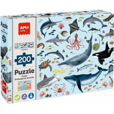 APLI edukativní Ohrožená zvířata v oceánu 200 dílků