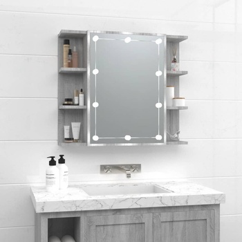 Image 1 of vidaXL Огледален шкаф с LED, сив сонома, 70x16, 5x60 см (820452)
