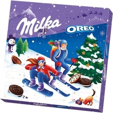 Milka Oreo adventní kalendář, Oreo sušenky a mléčná čokoládá 280g