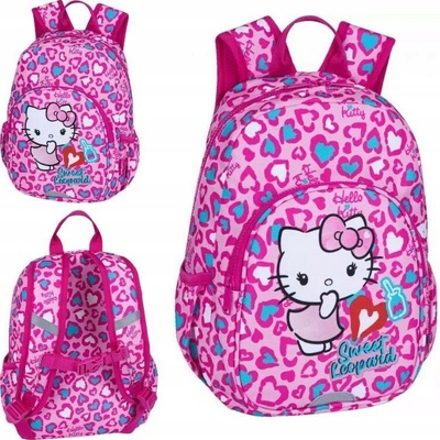 BATOH VÝLETNÍ PRO DĚTI DO ŠKOLKY DÍVČÍ HELLO KITTY RŮŽOVÝ KAWAII