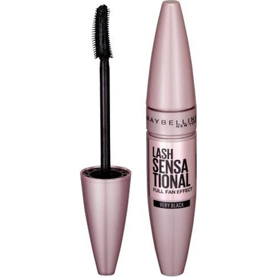 Maybelline Lash Sensational riasenka pre objem predĺženie a výživu mihalníc Very Black 9,5 ml