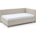 meise.möbel Бежово тапицирано ъглово детско легло 90x200 cm с място за съхранение с включена подматрачна рамка Fun - Meise Möbel (2226-89-0900)