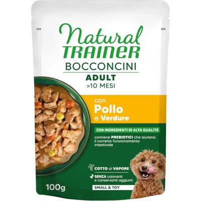 Natural Trainer Bocconcini Adult Small & Toy kousky v omáčce kuřecí 100 g