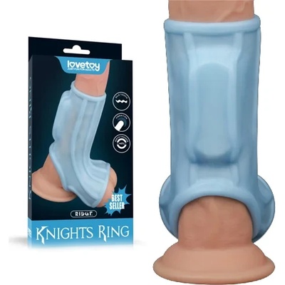 Вибриращ пенис ръкав с отвор за тестиси, хребети - Ridge Knights Ring 2 (LVTOY00663)