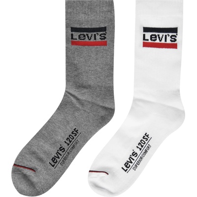 Levi's Чорапи Levis Olympic 2 Pack Crew Socks - White/Grey