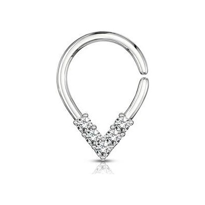 Šperky4U segment kruh se zirkony helix cartilage tragus piercing NS0050ST-1207