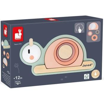Janod Дървена сензорна игра Janod - Охлюв (J04052)