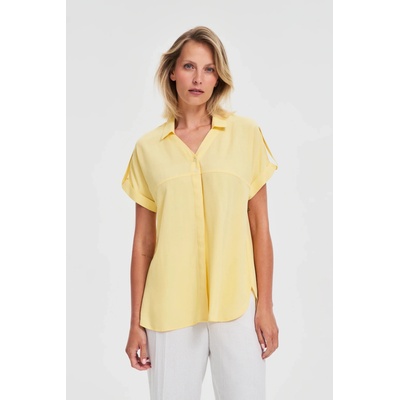 Moodo Маслено жълта блуза с къс ръкав Moodo | Zhalt | ЖЕНИ | XS