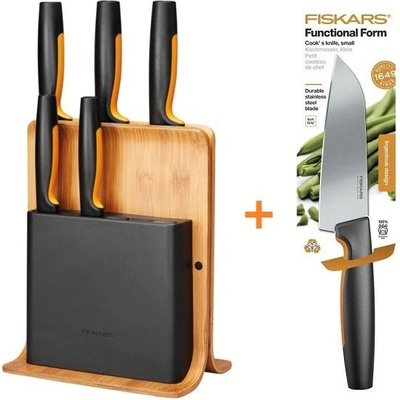 Fiskars Functional Form Bambusový blok 5 nožů 1057552 – Zbozi.Blesk.cz