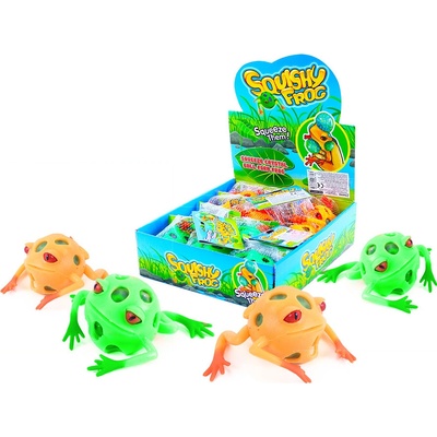 Žába míček antistresový 5 5cm měkký mačkací s kuličkami 2 barvy