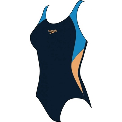 Speedo Colourblock Splice Muscleback tmavě modrá/modrá/oranžová