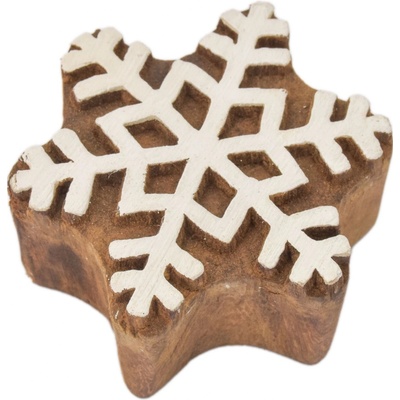 Sanu Babu Vyřezávané razítko vločka palisandr 5x5cm