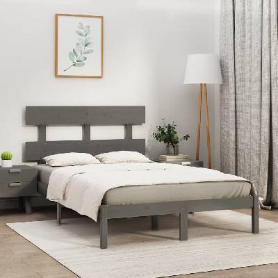 Nábytek XL 3104695 Rám postele šedý masivní dřevo