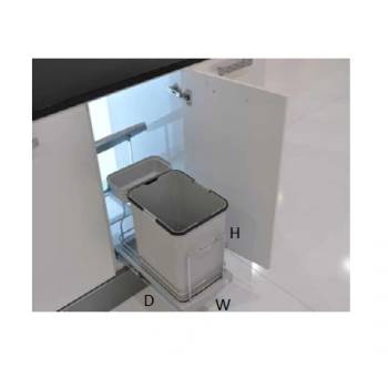 Image 1 of STARAX Kош за боклук за вграждане Зиг в шкаф, за врата 40 см, сив 17 л