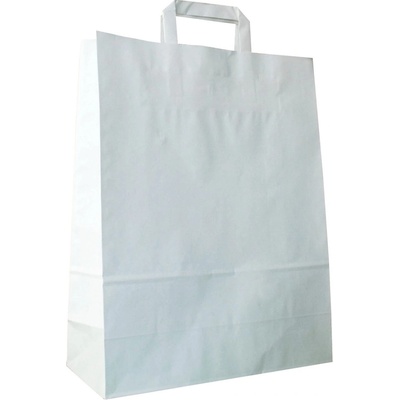 Papierová taška s plochým uchom 220x110x295 mm, biela