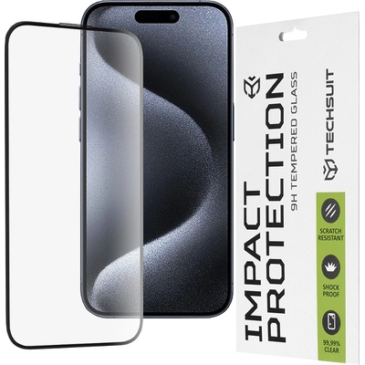 Techsuit Протектор за iPhone 15 Pro - 111D Full Cover / Full Glue Glass - черен