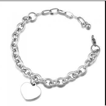 Image 1 of Гривна с висулка - сърце стомана