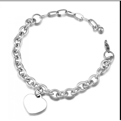 Гривна с висулка - сърце стомана