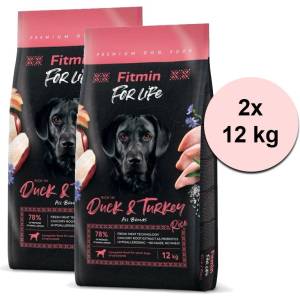 Fitmin кучешка храна For Life Патешко и Индийско пиле 2 x 12 кг